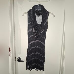 Stylish Black and Gray Cowl Neck Tunic